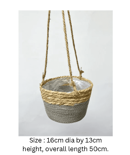 13cm Hanging basket woven guny material, biodegradable, home decor, garden, decorations Avase300