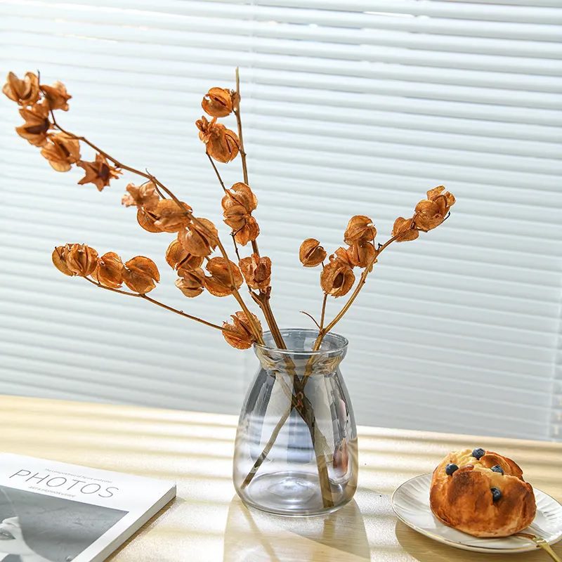 15cm Tinted Glass Flower Vase Stem Plant Jar Table Floral Display Decor Avase319-b (shiny)