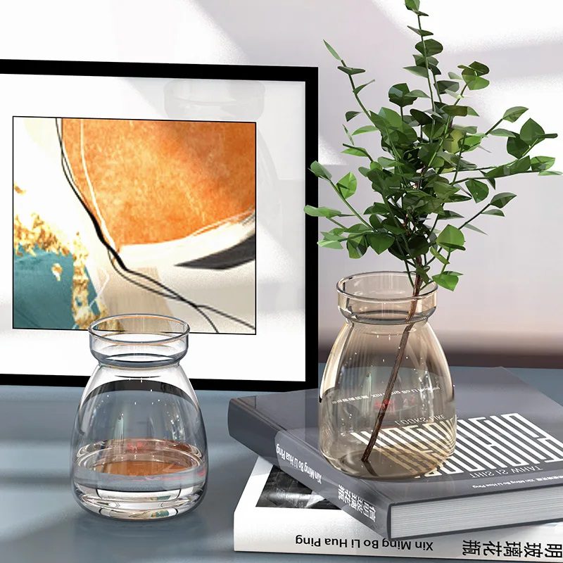 15cm Iridescent Glass Flower Vase Stem Plant Jar Table Floral Display Decor Avase319-a (non shiny)