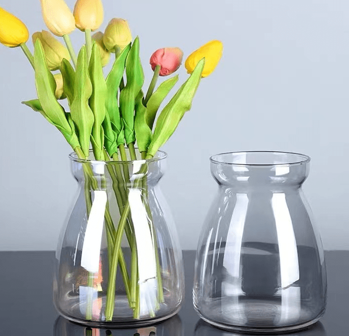 15cm Tinted Glass Flower Vase Stem Plant Jar Table Floral Display Decor Avase319-b (shiny)
