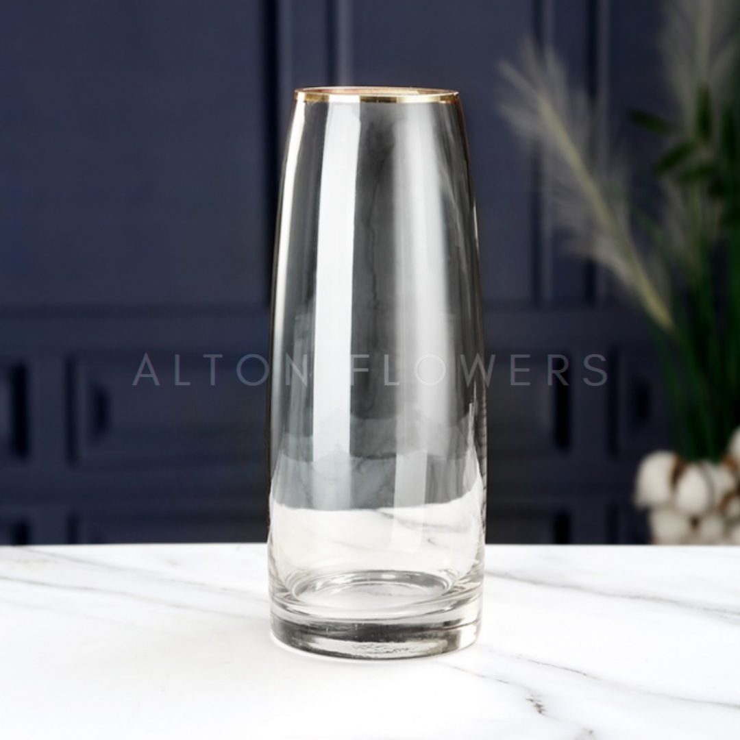 25cm Clear Table Vase Tall Vase Transparent Crystal Glass Vase | Home Decoration | Flower Arrangement Avase320