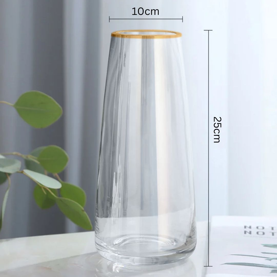 25cm Clear Table Vase Tall Vase Transparent Crystal Glass Vase | Home Decoration | Flower Arrangement Avase320