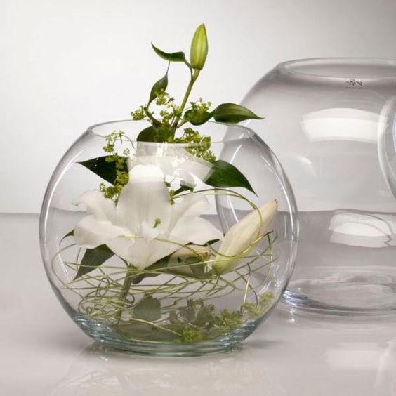 20cm Diameter Glass Fishbowl Vase for flowers, home decor, events Avase345