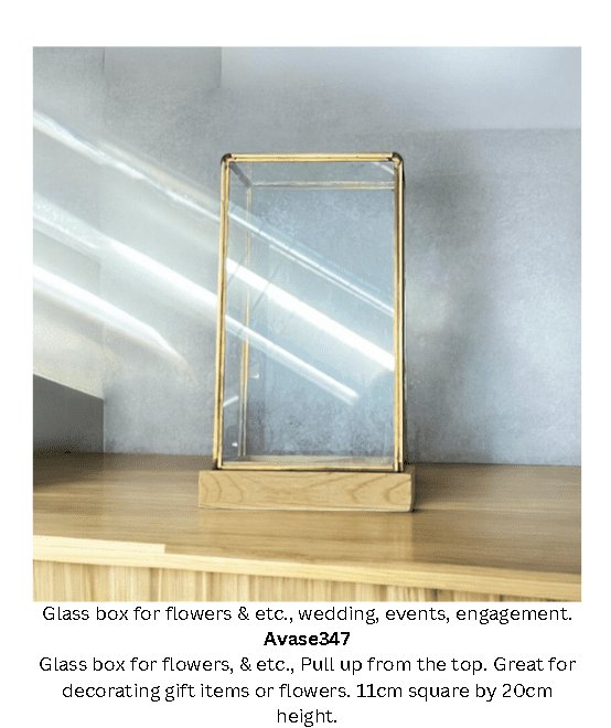 Glass box for flowers & etc., wedding, events, engagement. Avase347
