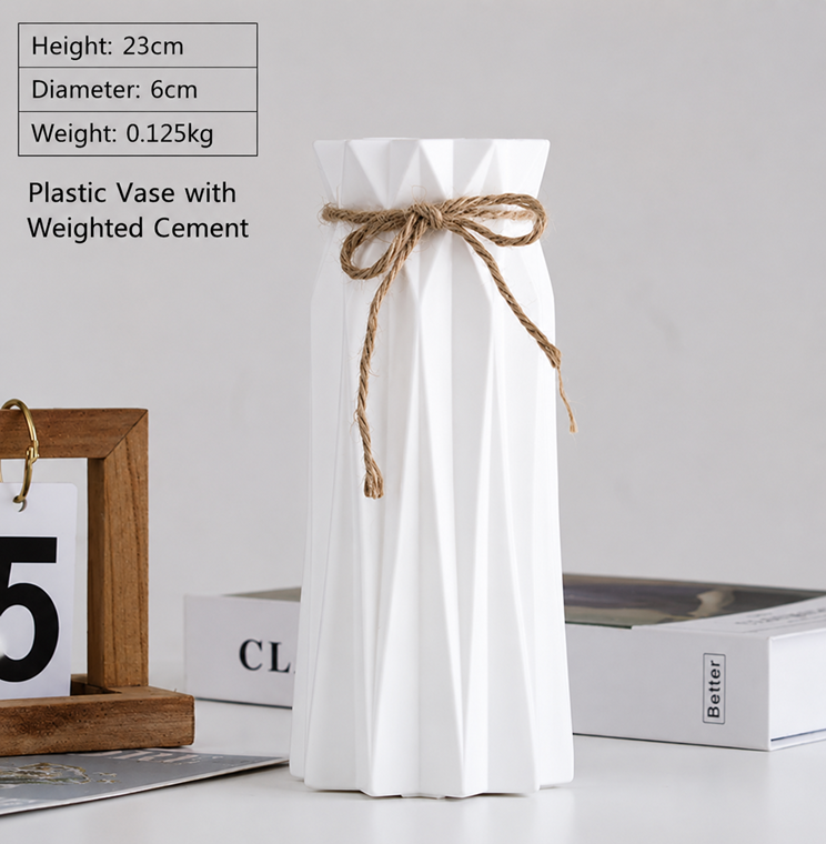23cm Vases Plastic for plants, flowers, home decor, events