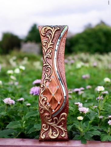 Luxurious, Gold and copper vase , Gold Wood, -SELF COLLECTION ONLY- home decor, events, gardens, flowers Avase389