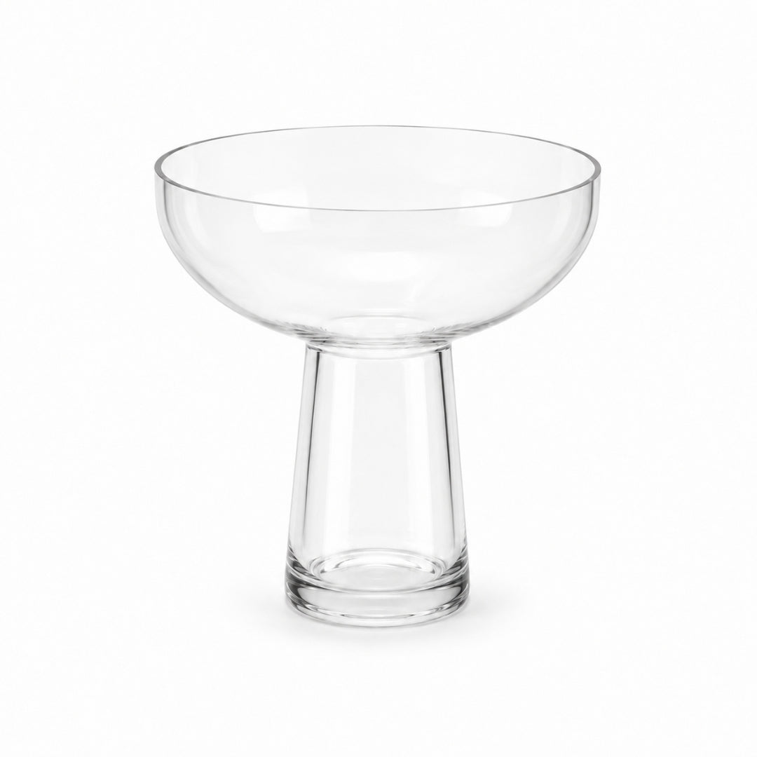 17.5cm Clear Pedestal Glass Bowl Vase | Floral Arrangement Vase