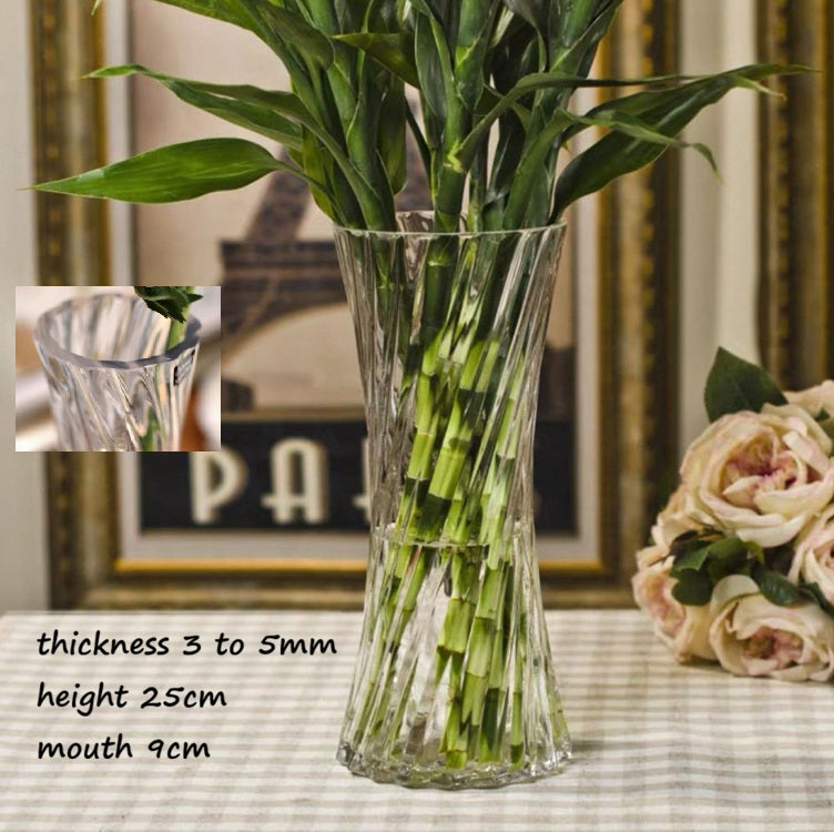 Alton Flowers 25cm glass vase for flower arrangements, plants, and events, clear transparent design with smooth cylindrical shape