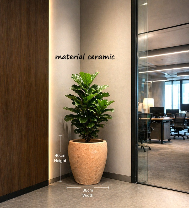 Modern ceramic vase by Alton Flowers, 40cm tall with sleek design and neutral finish, ideal for home decor.