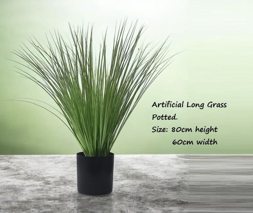 Artificial long grass plant in a pot, 80-105cm height, by Alton Flowers N Gifts, suitable for home or office decor.