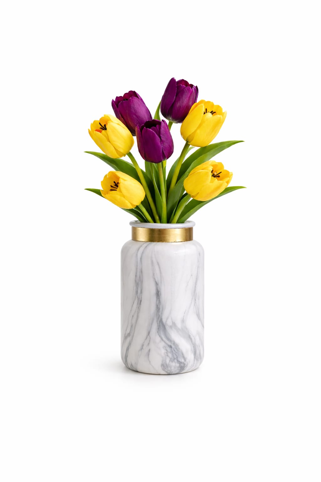 Elegant Tulip Artificial Flower Arrangement AAA954-1 Pur/Ylw