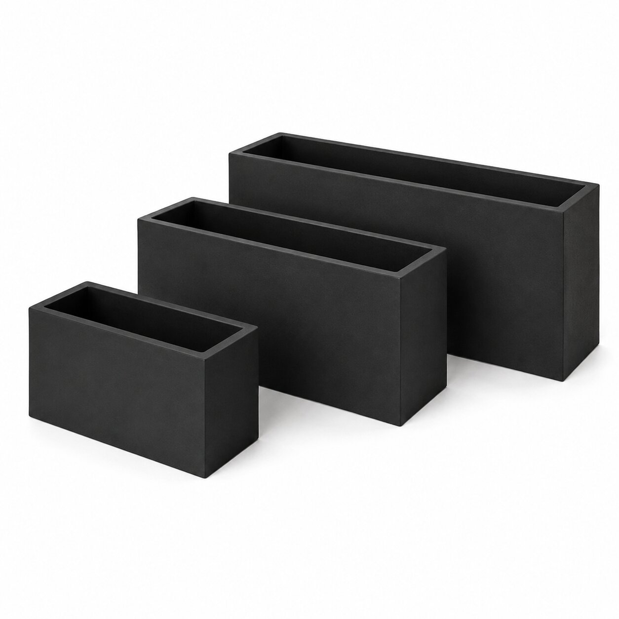 Heavy Duty Waterproof Planter Box | Modern Rectangular Flower Pot | Polymer Coated | Drainage Holes | Indoor & Outdoor