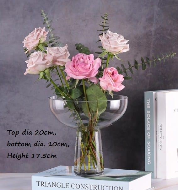 17.5cm Glass Vase for flowers arrangement plants events Avase423