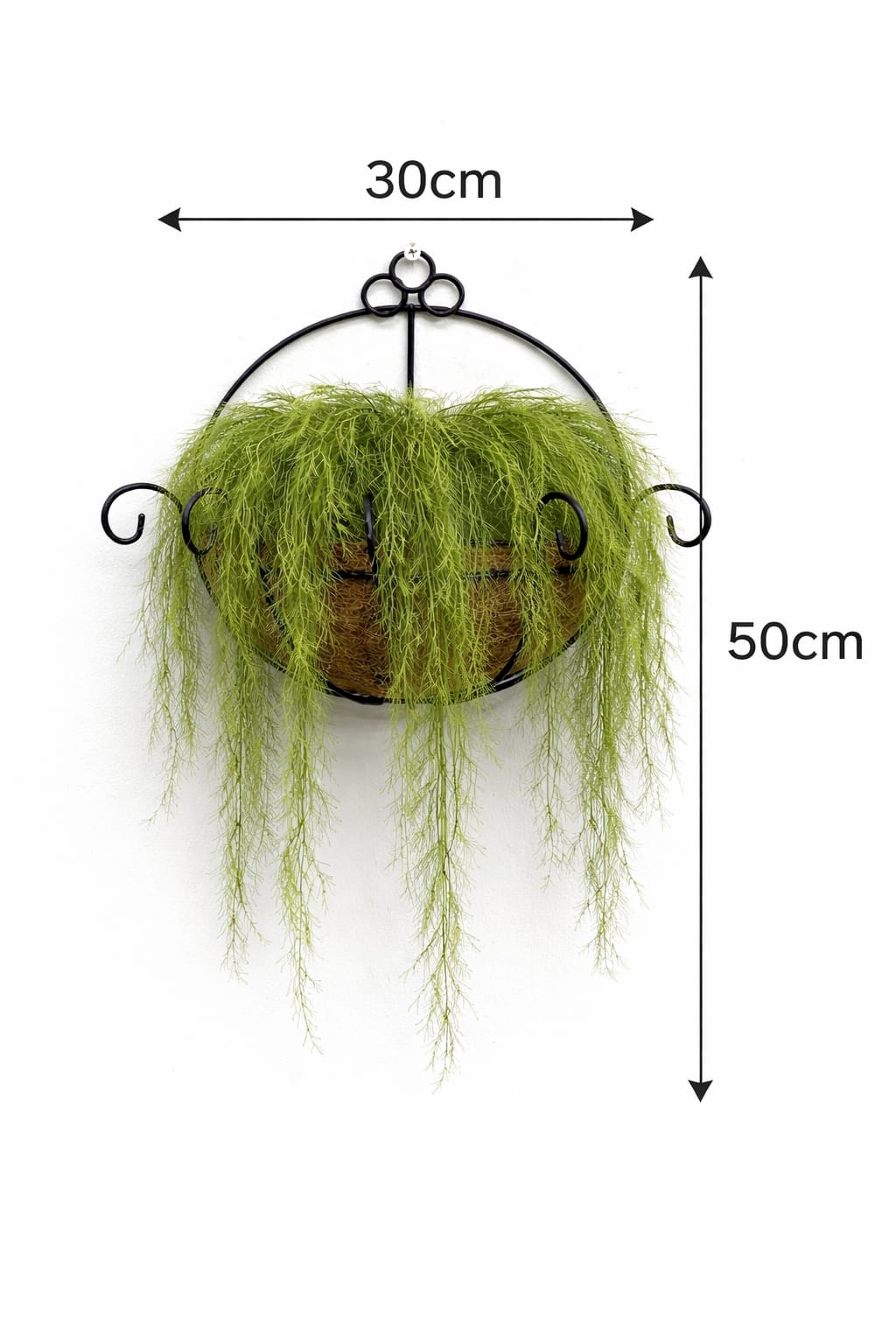 30cm Artificial Plant Ferns set in a cocofiber metal bracket Aplant1291-1 Gn