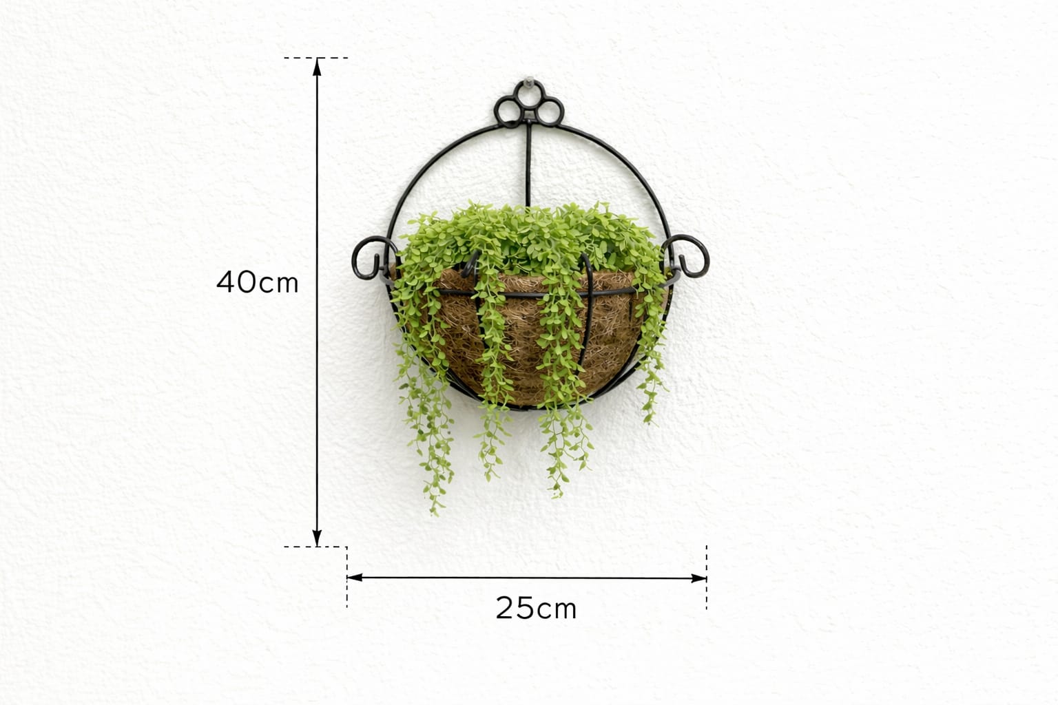30cm Artificial Plant Ferns set in a cocofiber metal bracket Aplant1291-1 Gn