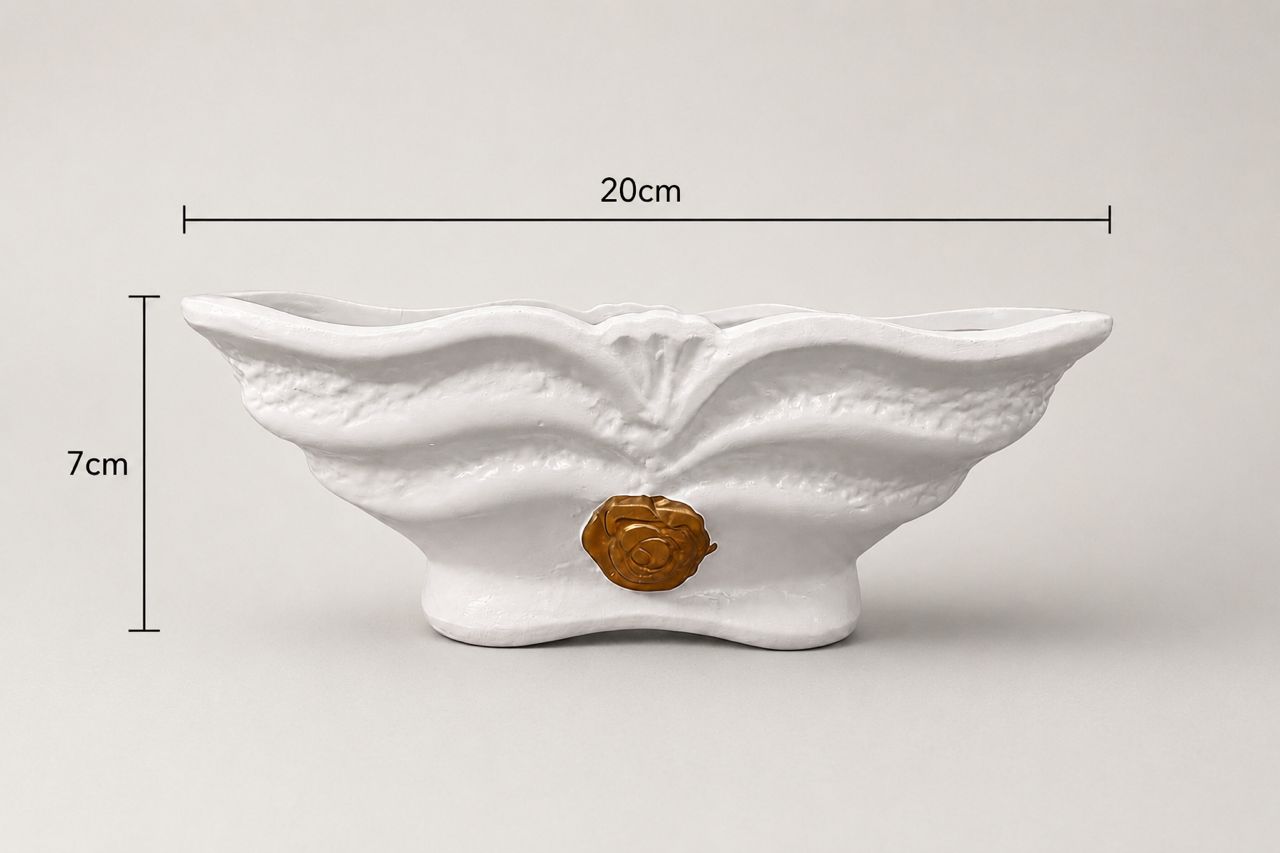 7cm Wave-design ceramic vase for flower arrangement