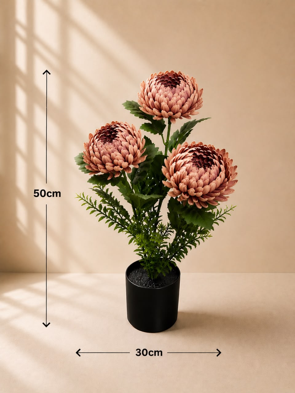 50cm Flowers Artificial Mum Chrysanthemum giant in pot, home decor, events,
