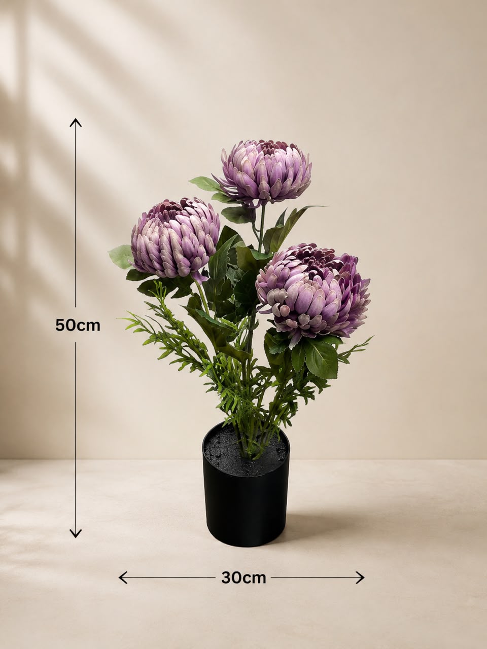 50cm Flowers Artificial Mum Chrysanthemum giant in pot, home decor, events,