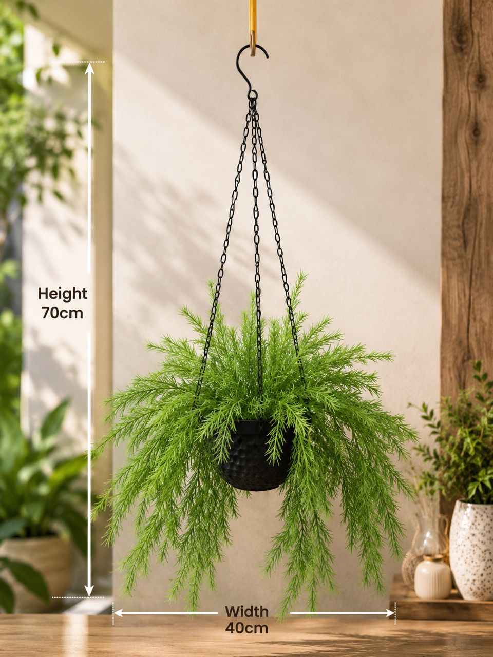 Artificial Hanging Fern Plant 70cm Aplant1331-1