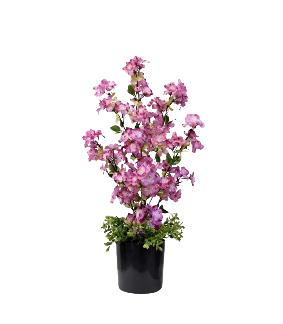 60cm Premium Artificial Pink Flower in Black Pot