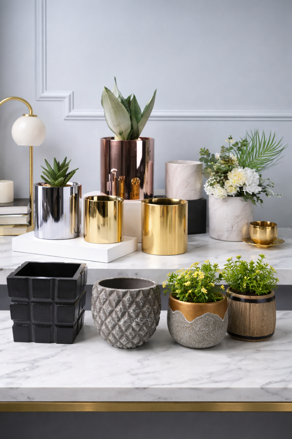 Decorative plant pots and planters in assorted designs