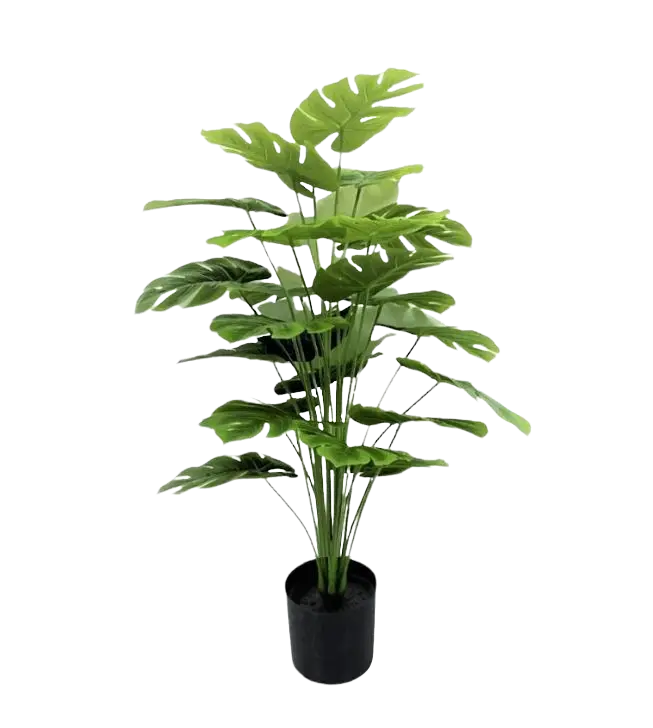 Artificial Monstera Swiss Cheese Plant by Alton Flowers, 75cm tall with 24 realistic green leaves for home decor.
