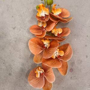 Artificial Alton Flowers Orchid Cybidium with 7 flower heads per stalk, showcasing realistic orchid blooms on a sturdy stem.