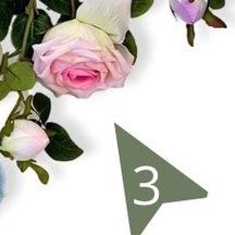 Flower Rose stalk x 2 flowers 1 bud Polyester artificial Afaux642
