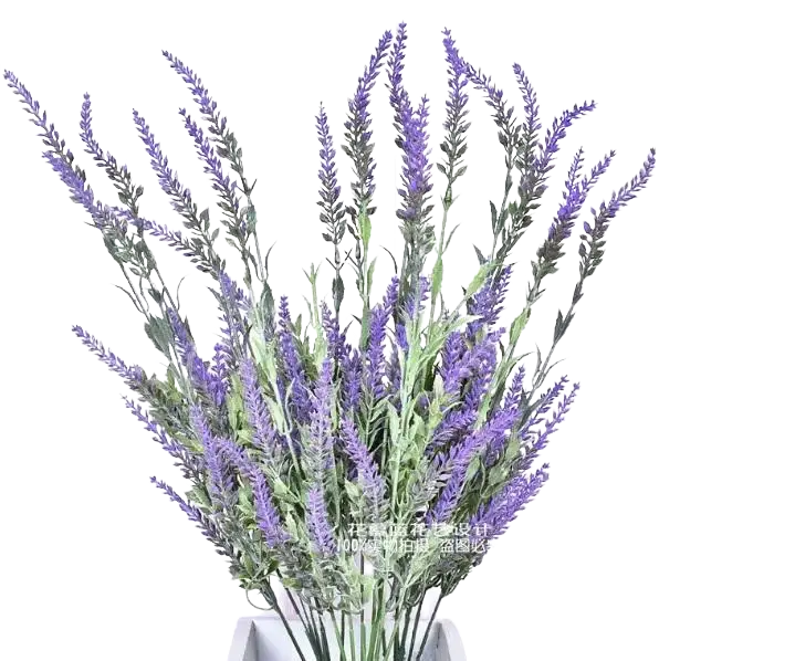Artificial lavender bush by Alton Flowers, 50cm tall with vibrant purple lavender blooms and green foliage.