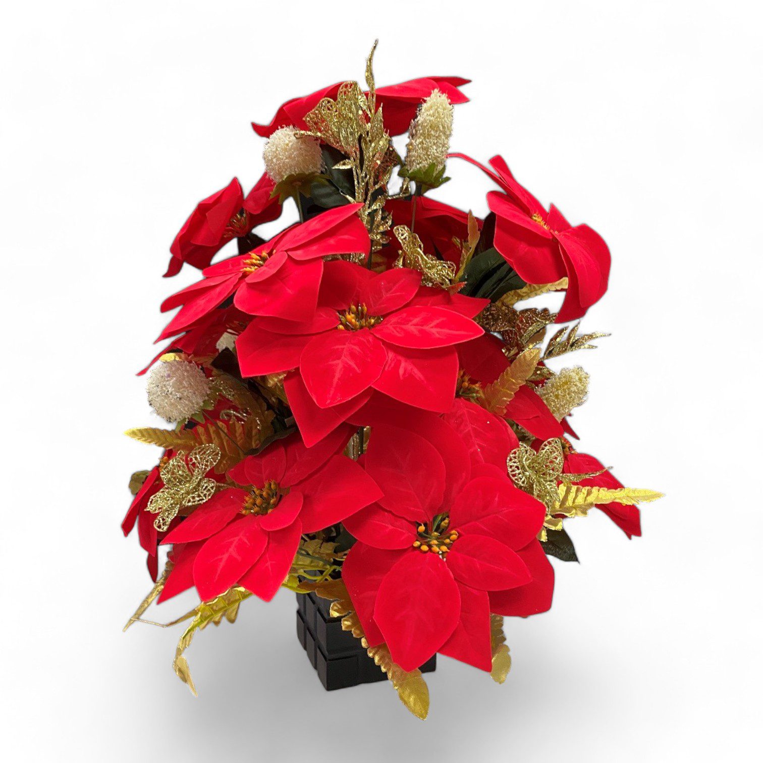 Poinsettia Flowers Arrangement, Christmas, home decor, garden events AAA460