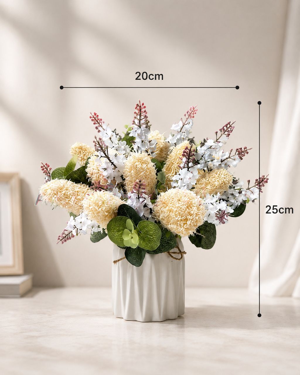 Alton Flowers faux floral arrangement in a ceramic vase, featuring realistic-looking mixed flowers and greenery.