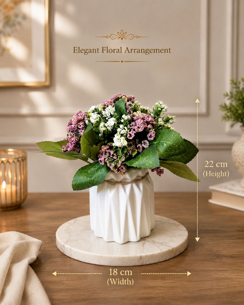 Artificial flower arrangement in a ceramic vase by Alton Flowers, featuring colorful blooms for home decor.