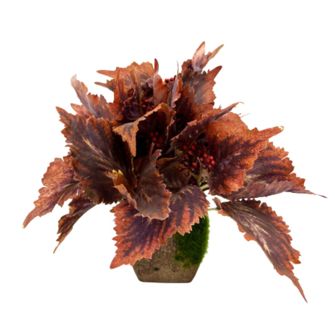 20cm Brown Coleus Artificial Flowers Arrangement, Home Decor, events, season, garden AAA592