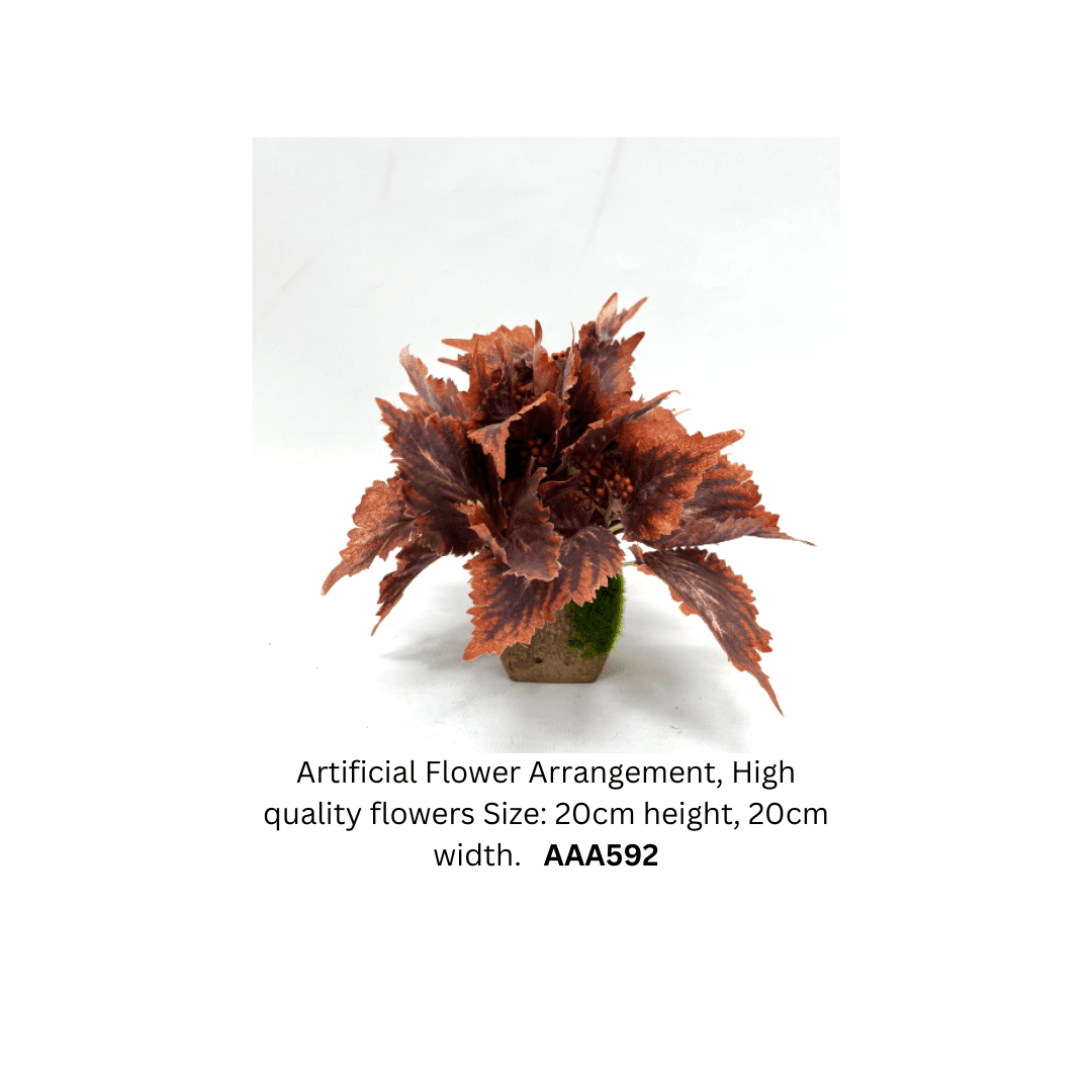 20cm Brown Coleus Artificial Flowers Arrangement, Home Decor, events, season, garden AAA592