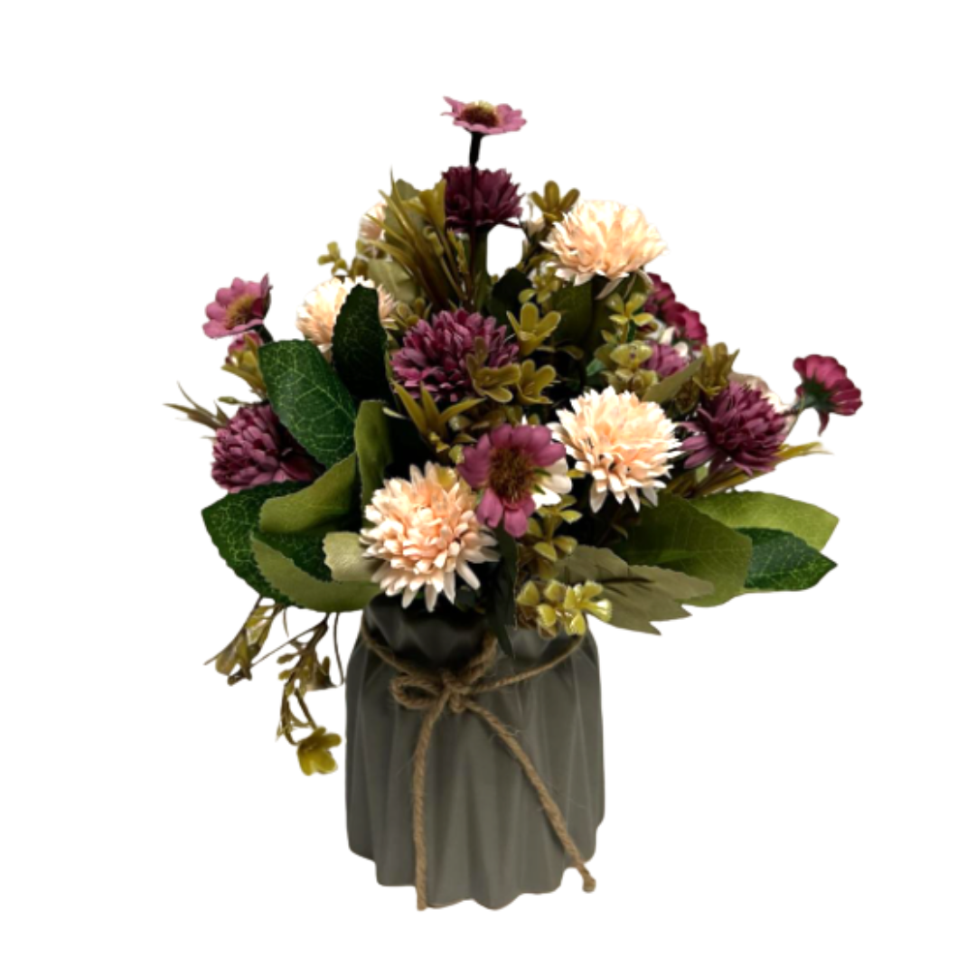 23cm Artificial Flower Arrangement in ceramic pot, home decor, events, garden, plants