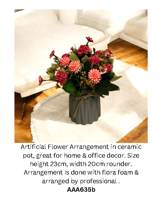 Artificial Flower Arrangement in ceramic pot, home decor, events, garden, plants AAA635b