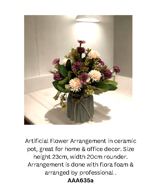 Artificial Flower Arrangement in ceramic pot, home decor, events, garden, plants AAA635d