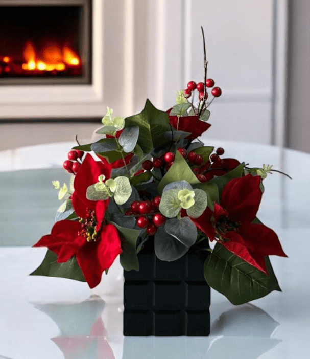 Christmas Flower Arrangement Poinsettia, home decor, office, events AAA647