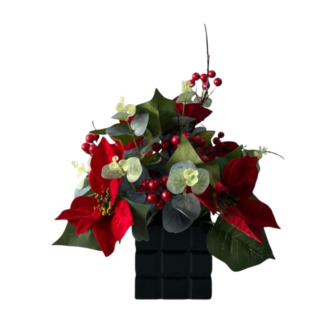 35cm Christmas Flower Arrangement Poinsettia, home decor, office, events