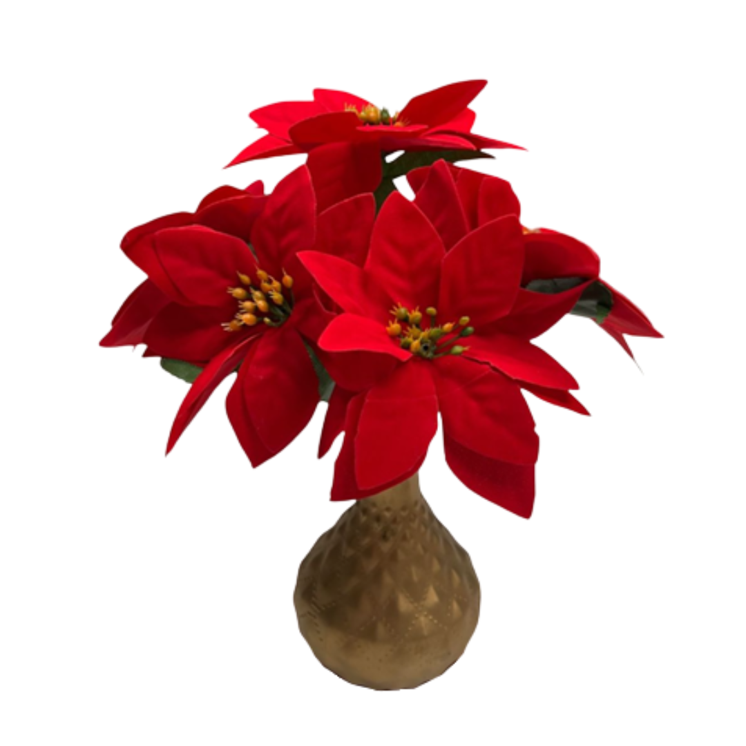 25cm Poinsettia Flowers, Christmas, Home decoration, Office, Events