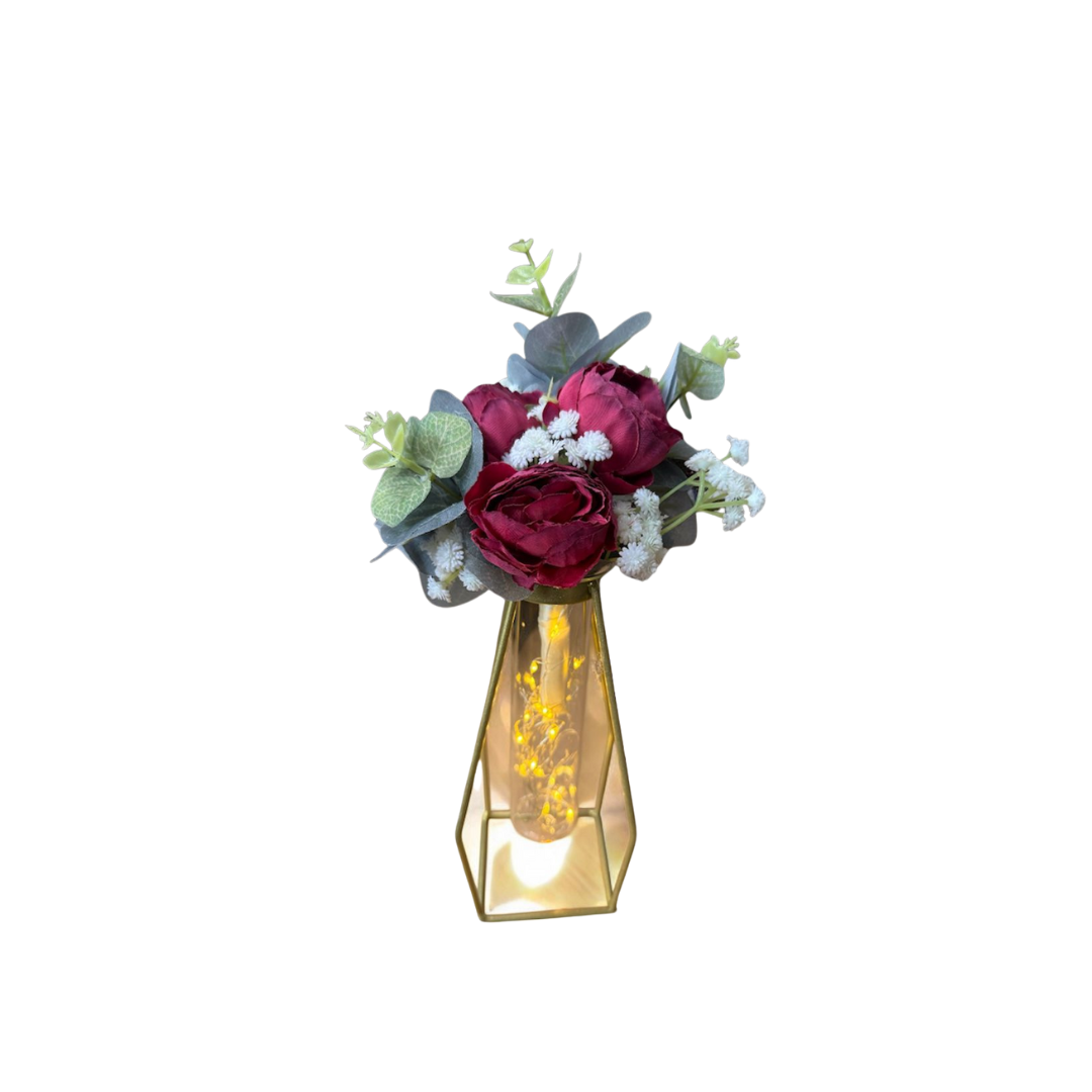 35cm Radiant Bloom LED Floral Vase Arrangement AAA922