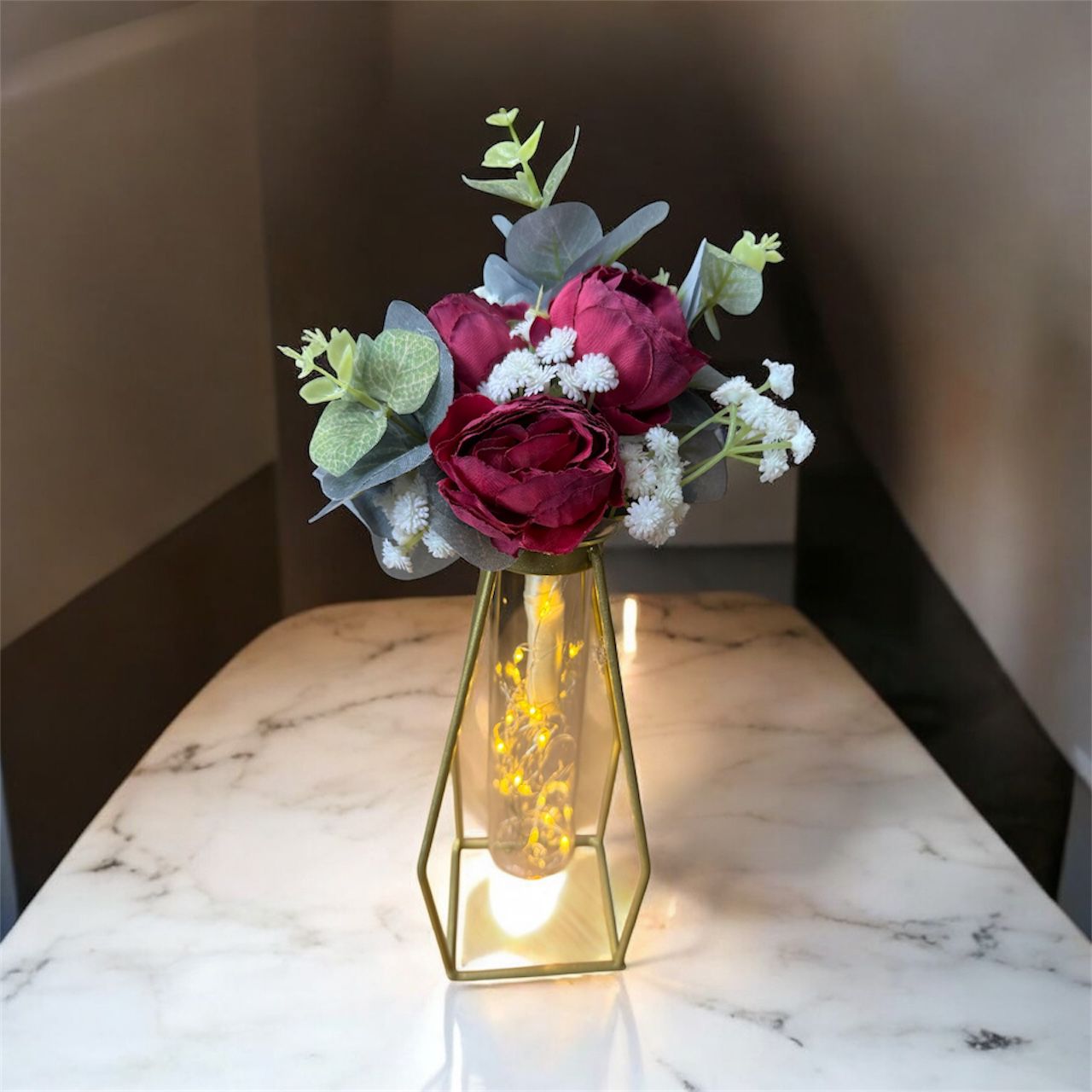 35cm Radiant Bloom LED Floral Vase Arrangement AAA922