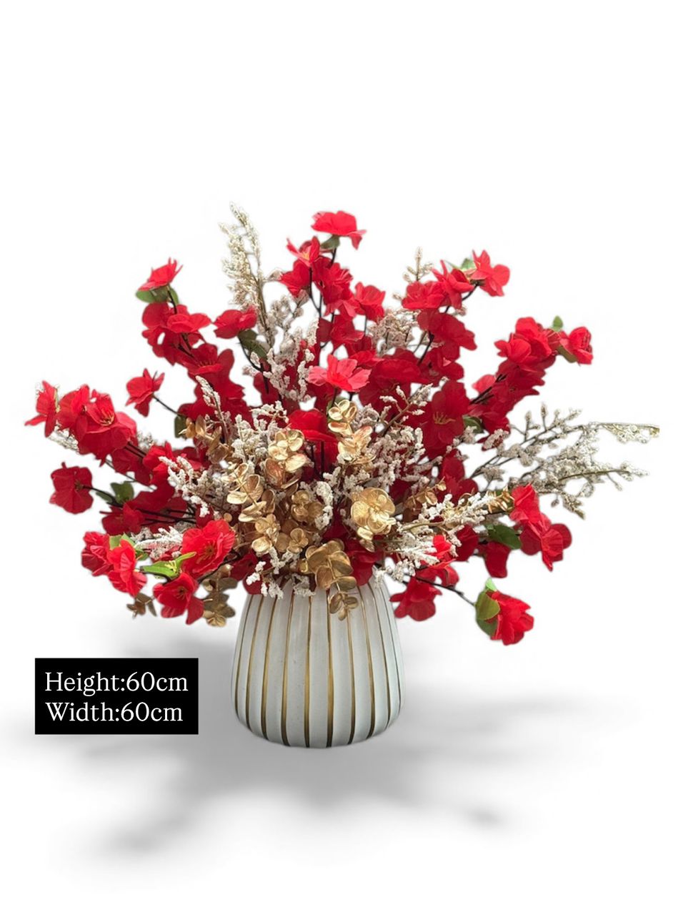 60cm Elegant Red Bloom Luxe Floral Arrangement AAA925
