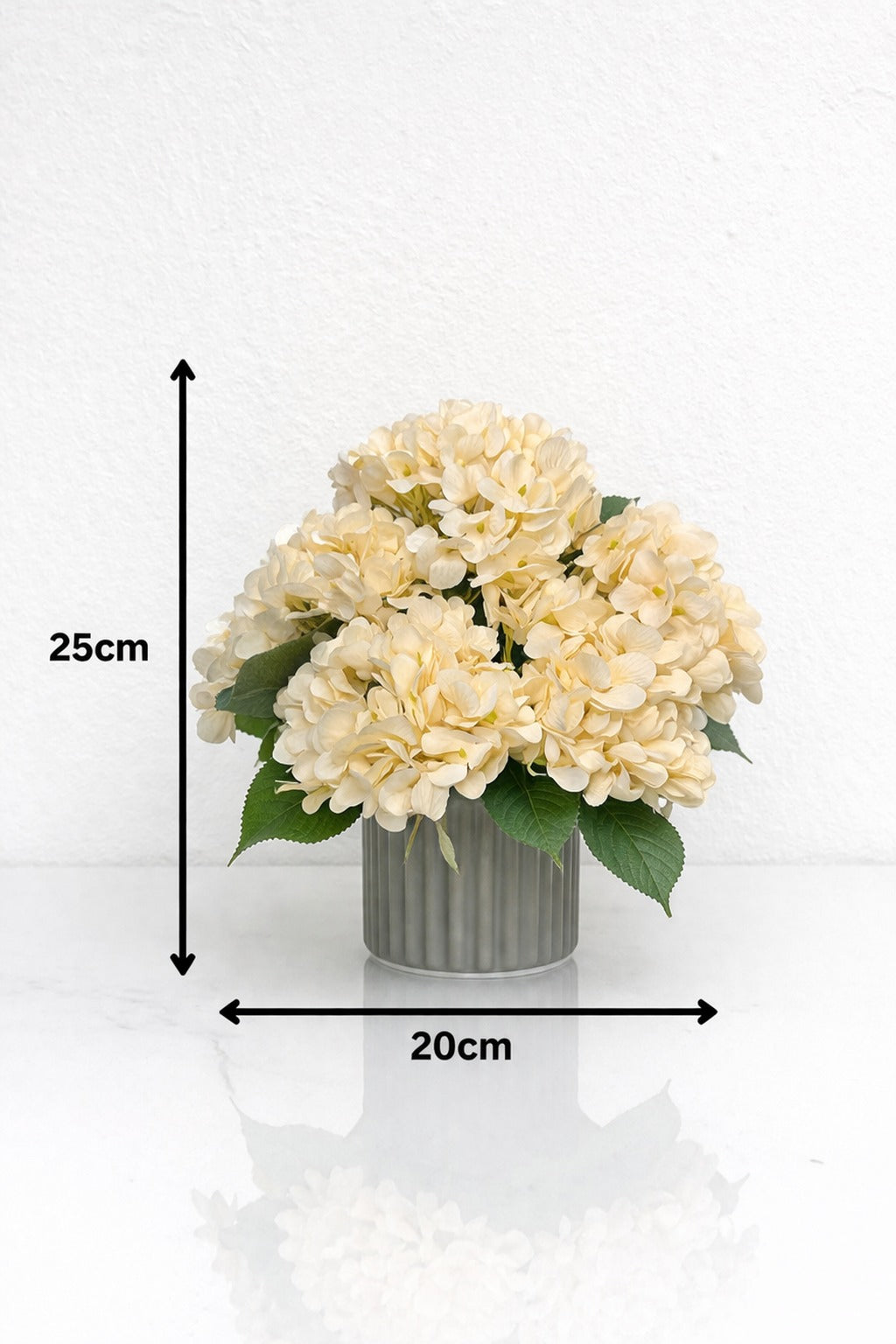 Artificial hydrangea flower arrangement featuring 25cm elegant blooms by Alton Flowers, showcasing vibrant AAA956 style.