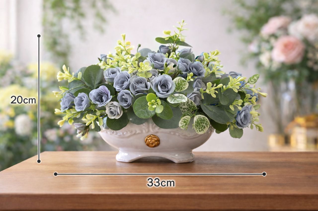Artificial flower arrangement in a 20cm classic ceramic vase by Alton Flowers, featuring colorful blooms for home decor.