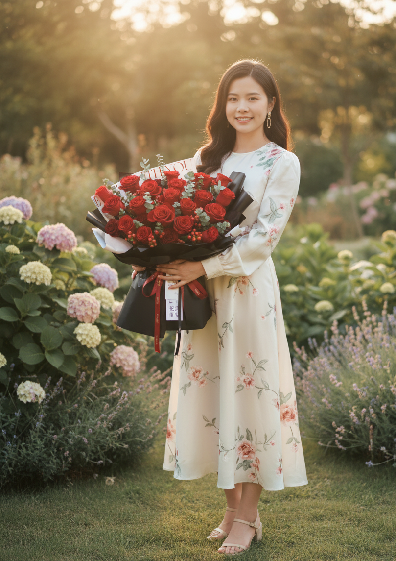 Crimson Charm 2 - Fresh Flower Arrangement AFT215