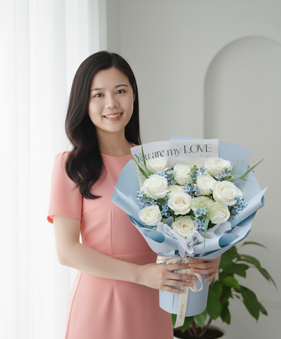 Snowy Embrace - Fresh Flower Arrangement AFT224