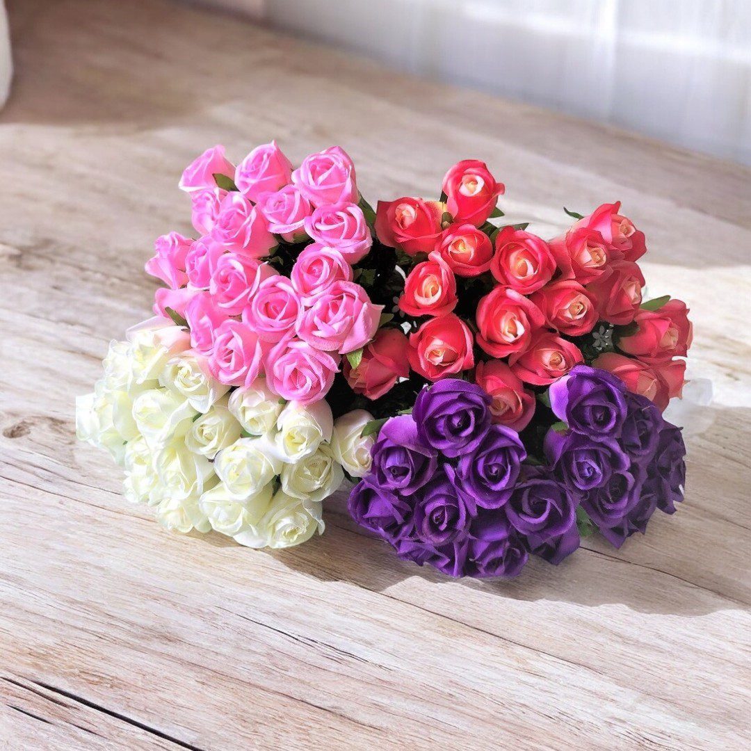 Flower Rose Bush x18f artificial Afaux497