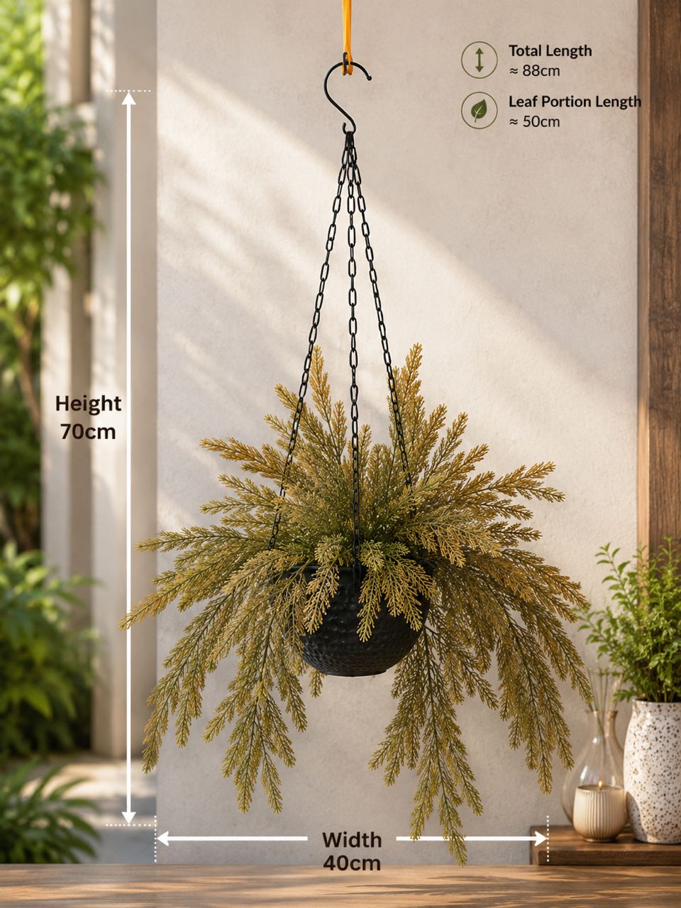 Artificial Hanging Fern Plant 70cm Aplant1331-1