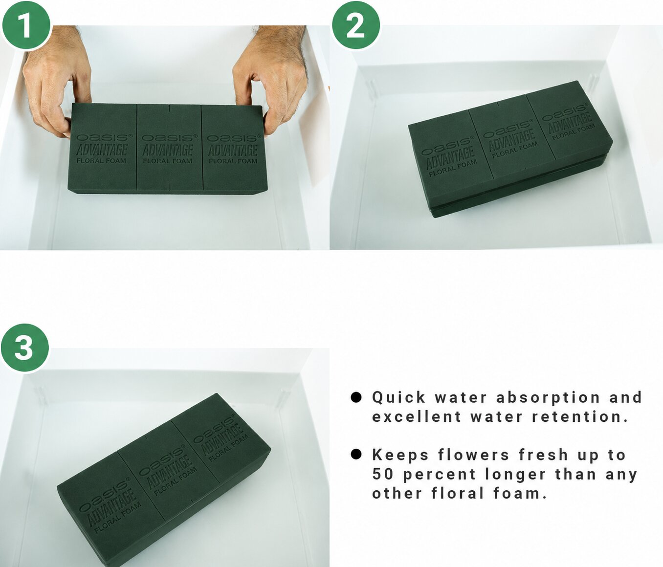 Oasis Advantage Floral Foam Brick – Fresh Flower Arrangement Foam - Alton Flowers